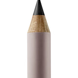 A sharpened Manasi 7 Lip and Eye Definer Petunia pencil showing the charcoal black color. The pencil itself is dark pink.