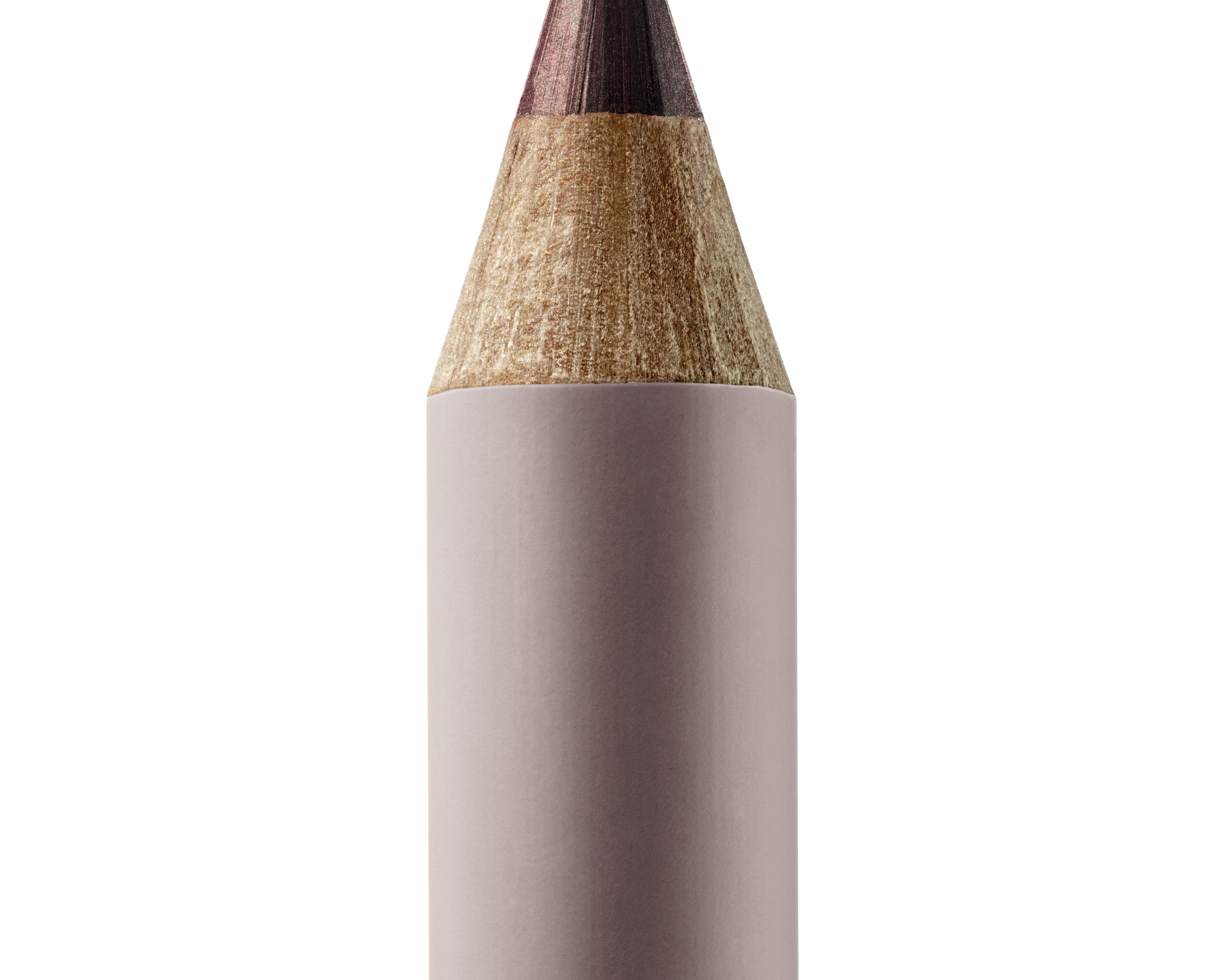 A sharpened Manasi 7 Eye and Lip Definer Nocturne pencil showing the bronze-brown color. The pencil itself is dark pink.