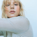 A close-up of a woman with a light complexion, highlighting her lips and eyes using Manasi 7 Eye and Lip Definer Ukiyo.