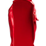 A swatch of Manasi 7 All Over Colour Alizarin showing the creamy texture and bright red color.