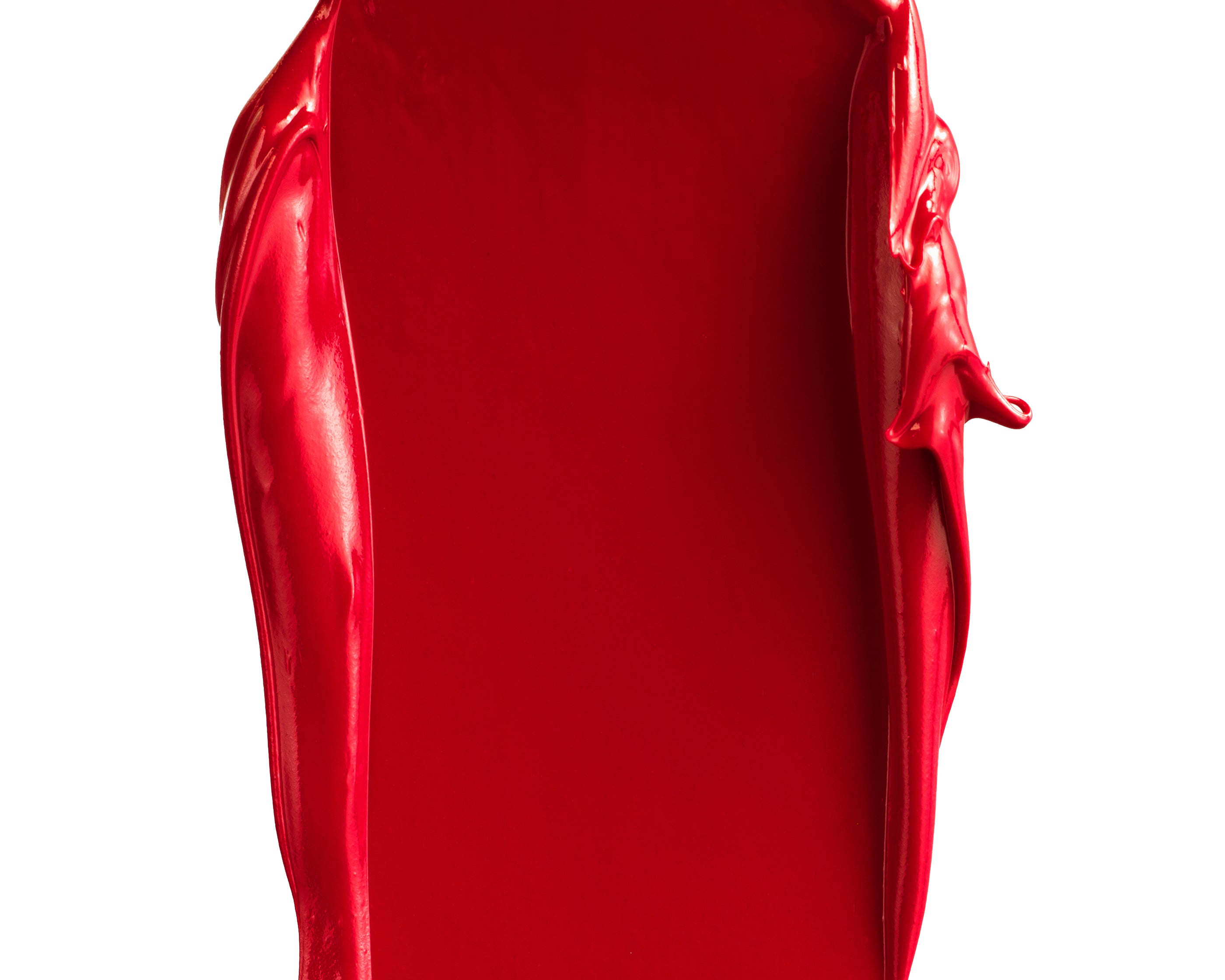 A swatch of Manasi 7 All Over Colour Alizarin showing the creamy texture and bright red color.