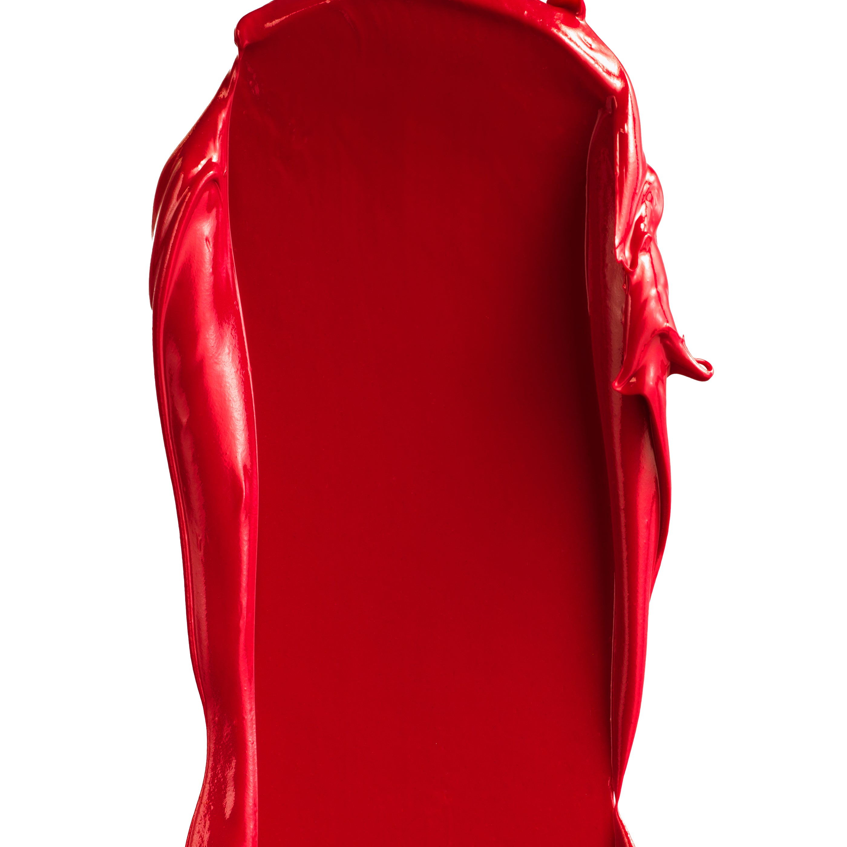 A swatch of Manasi 7 All Over Colour Alizarin showing the creamy texture and bright red color.