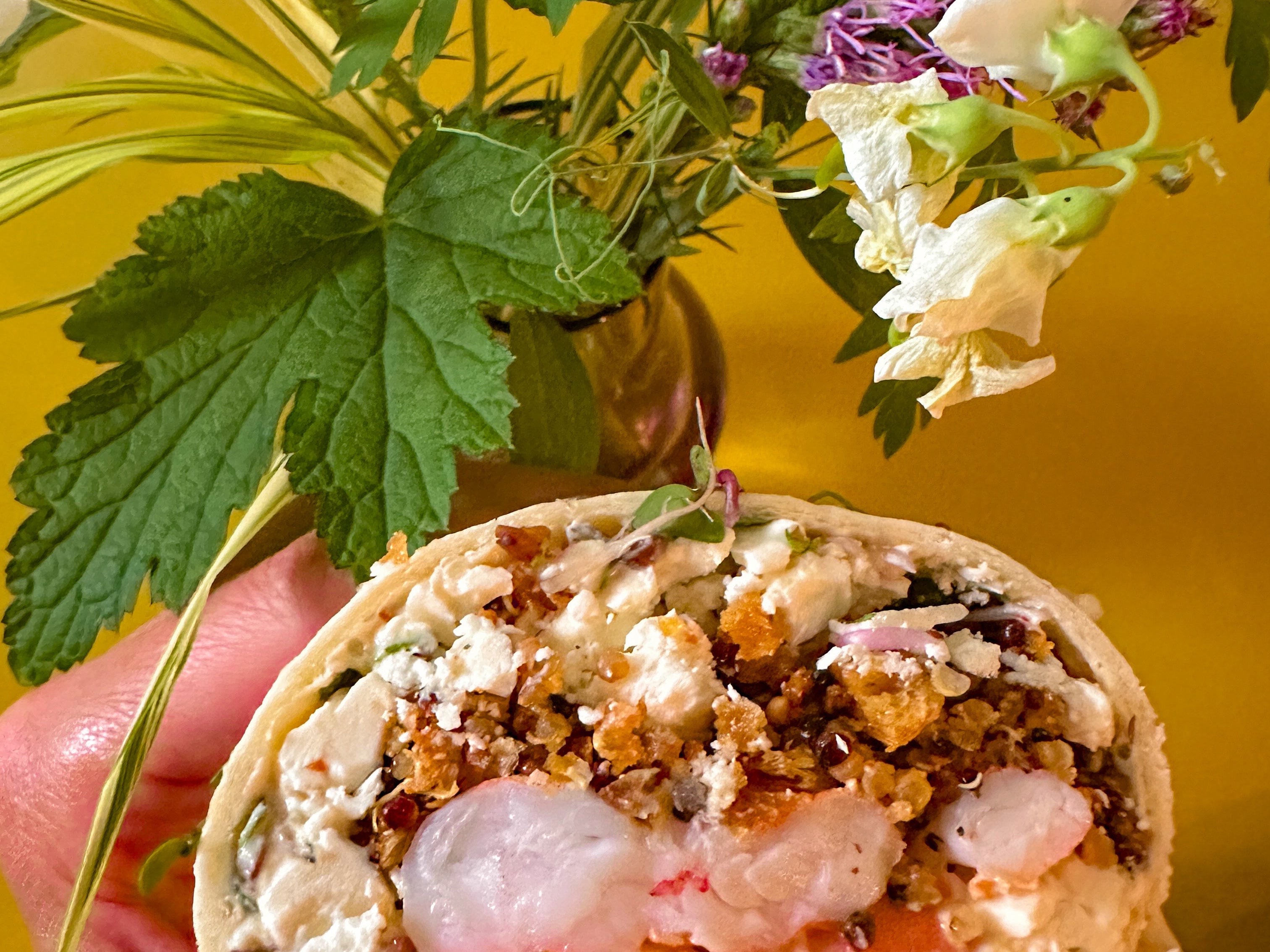
  
  Crispy Shrimp and Quinoa Wrap
  
