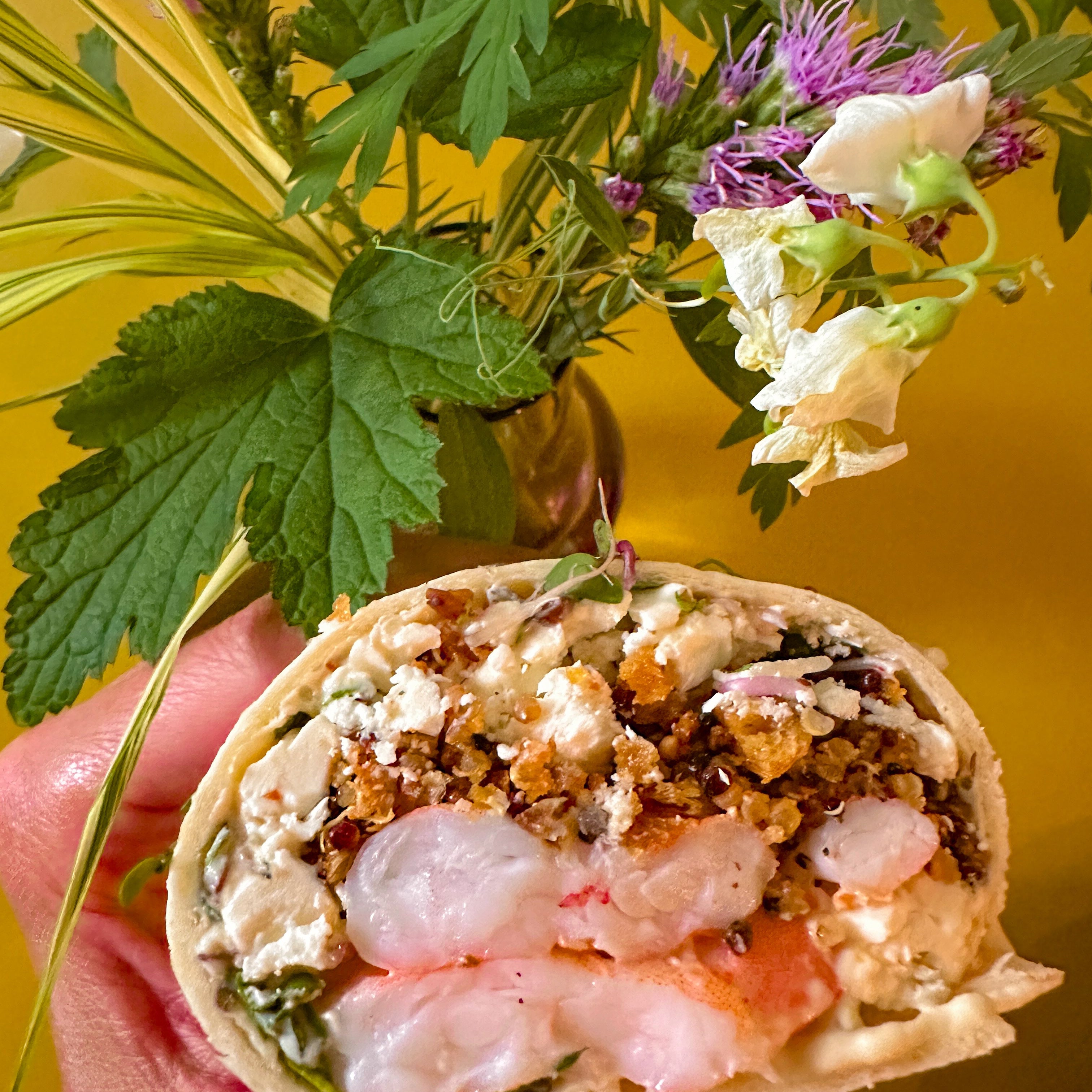 
  
  Crispy Shrimp and Quinoa Wrap
  
