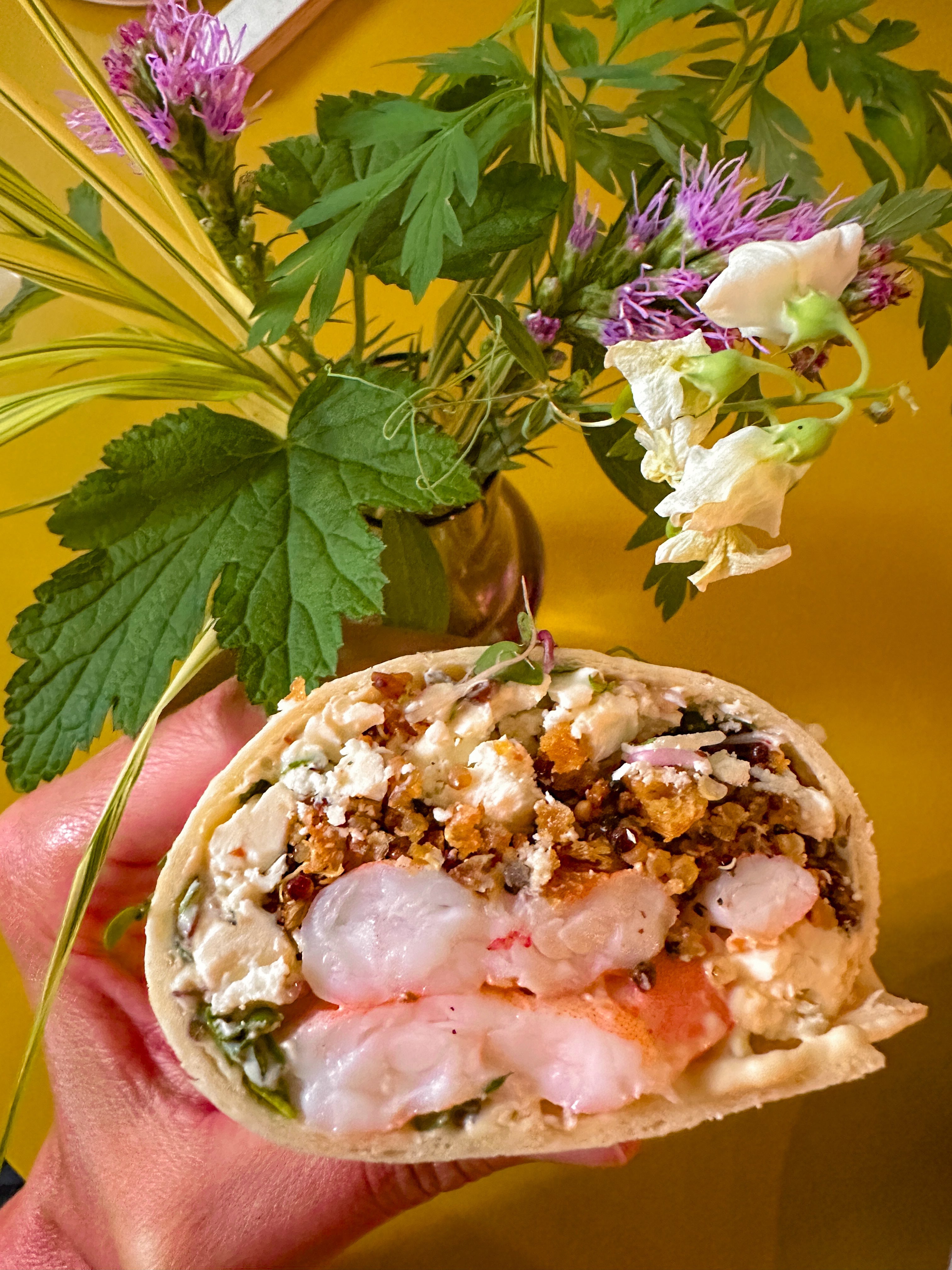 Crispy Shrimp and Quinoa Wrap