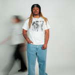 
  
  Person wearing LORDE Beauty Power Love Artist Designed Graphic T-Shirt
  
