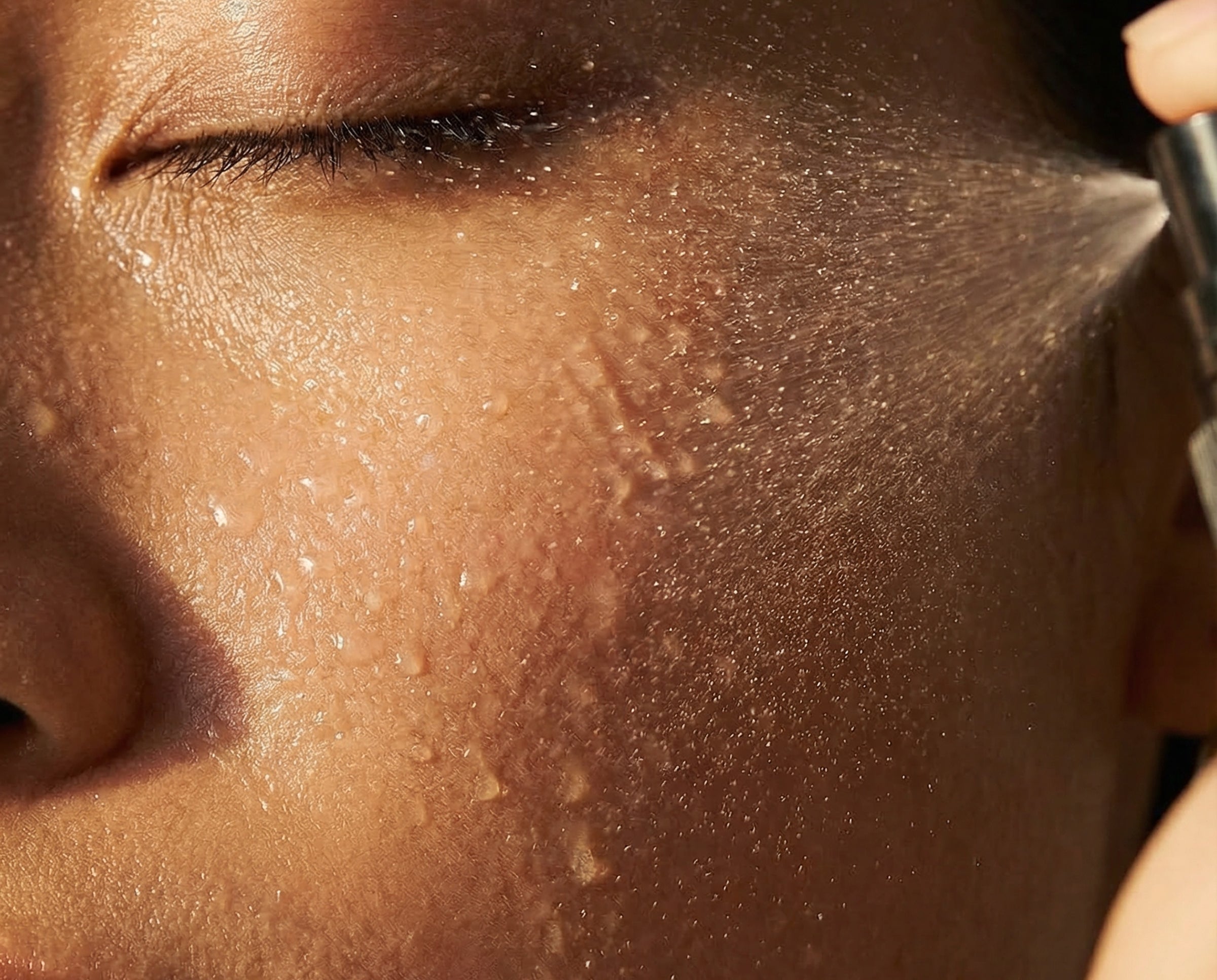 
  
  Close up of Le Prunier Plum Spritz on complexion
  
