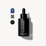 
  
  Black bottle of Le Pruner Plum Beauty Oil with certification logos on a white background
  
