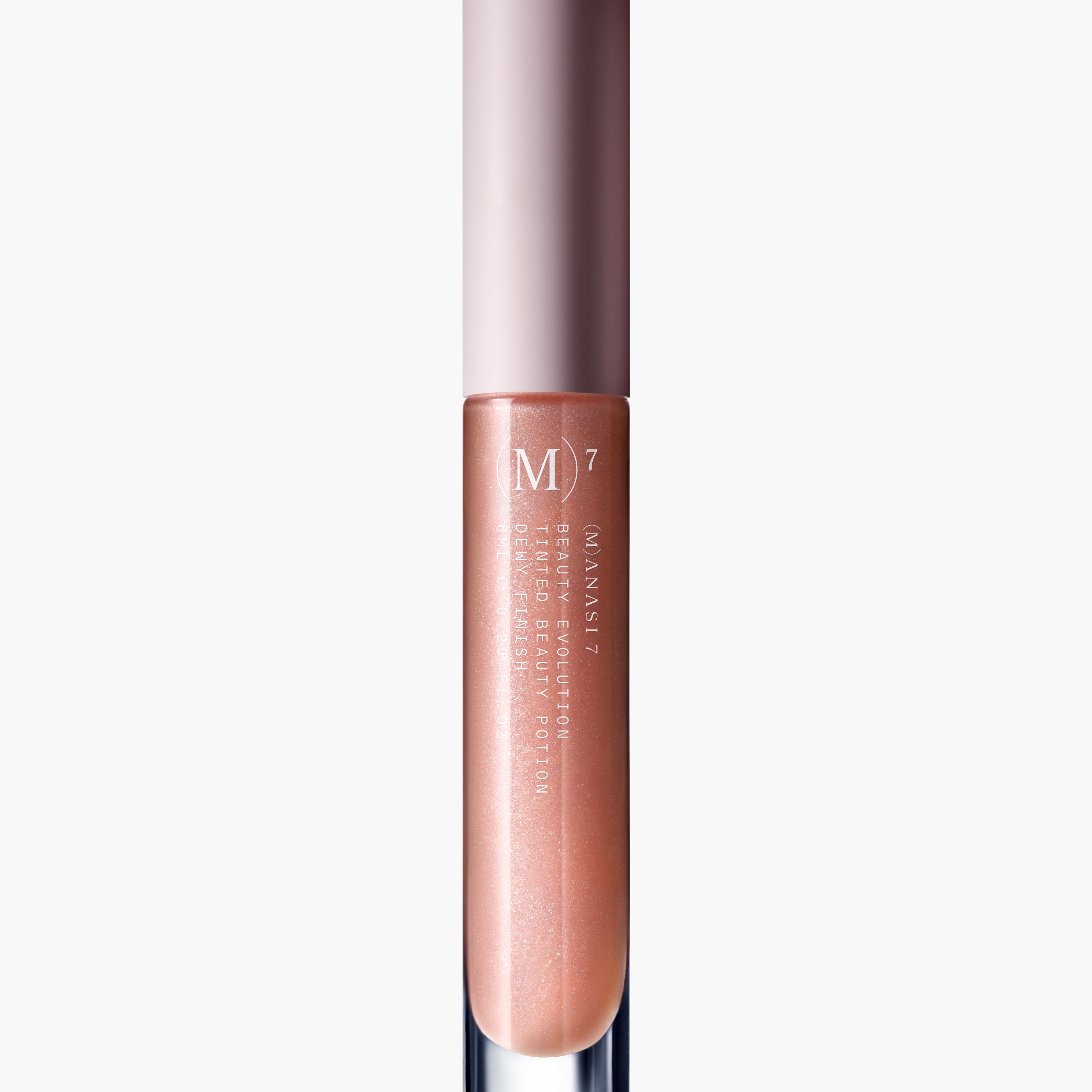 
  
  Manasi 7 Tinted Potion Chameli showing an irridescent pinky beige tone on a white background
  
